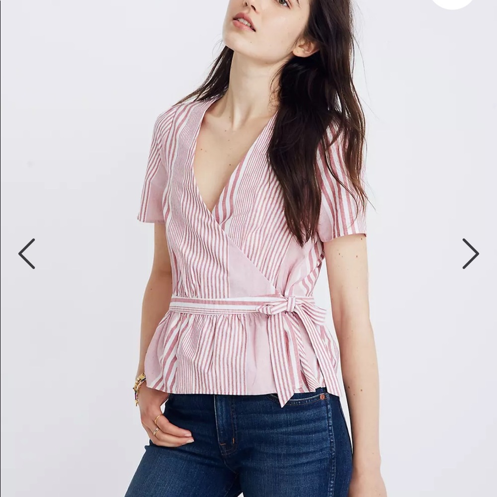 Madewell Ruffle-Hem Wrap Top